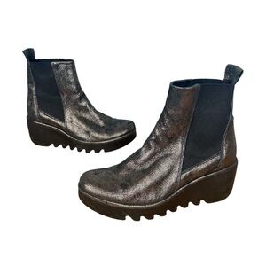 Fly London Bagu Metallic Leather Boot